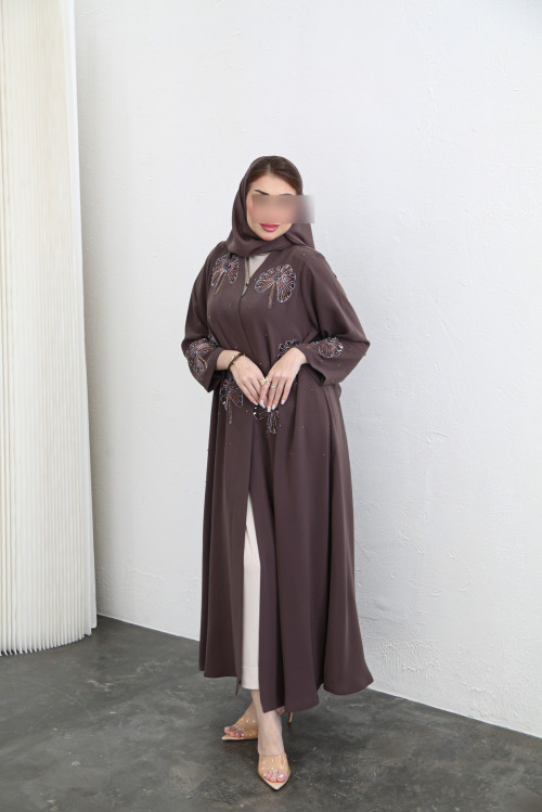 Dahlia Abaya - Lavender Gray