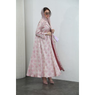 Pink satin silk abaya