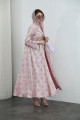Pink satin silk abaya