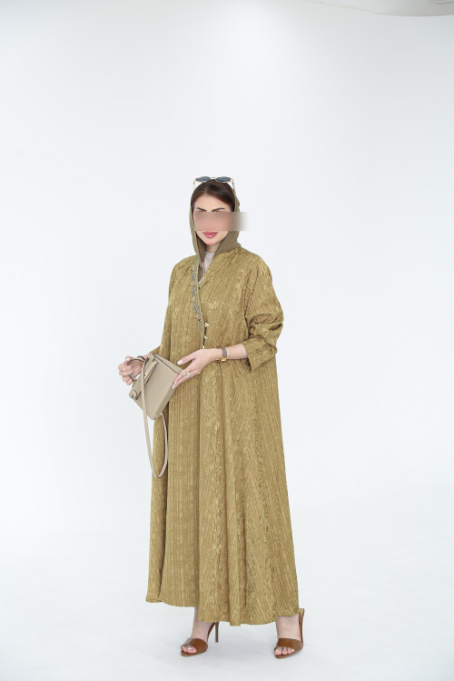 Embellished abaya - olive gold