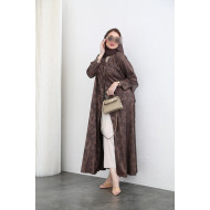 Brown jacquard abaya