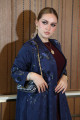 عباية فيسكوز-  Navy Floral