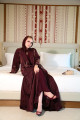عباية فيسكوز -Dark Plum 