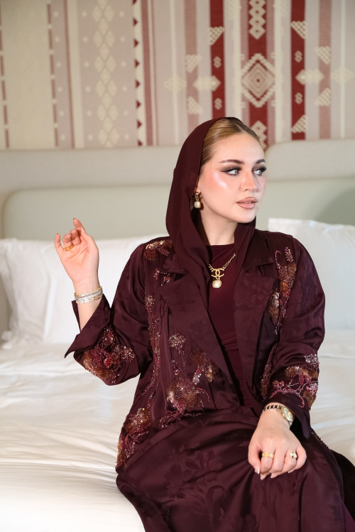 عباية فيسكوز -Dark Plum 