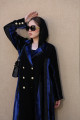 A luxurious blazer abaya mixed with royal blue