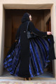 A luxurious blazer abaya mixed with royal blue