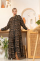 Caramel satin crepe abaya