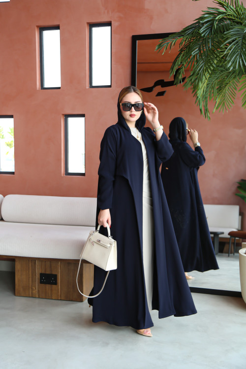 Elegant navy blue abaya