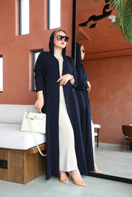Elegant navy blue abaya
