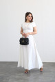 White linen skirt set with crop top