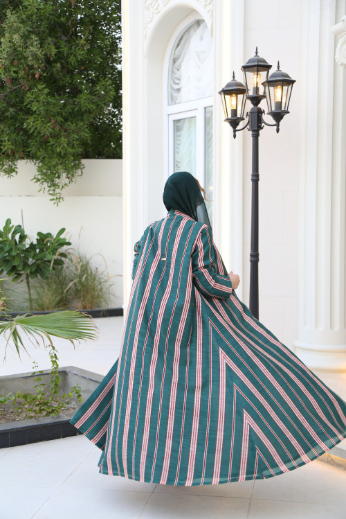 عباية مقلمة - Mixed Green