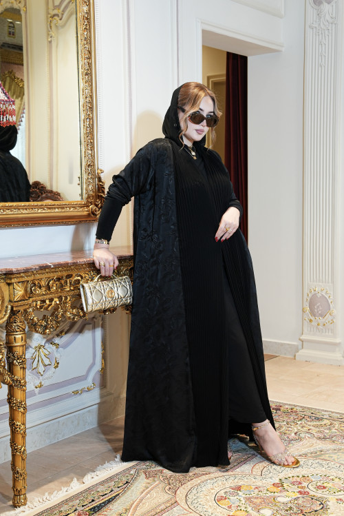 عباية جاكارد - Black Belisi 