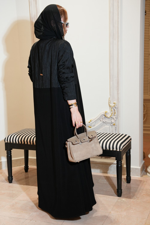 عباية جاكارد منقوشة - Jacquard Black 