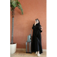 Black crepe abaya with blazer cut