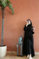 Black crepe abaya with blazer cut