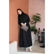 Patterned jacquard blazer abaya