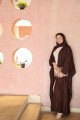 Bahraini abaya in brown with pleats