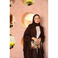 Bahraini abaya in brown with pleats