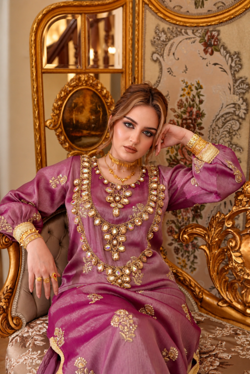 دراعة بعقود ذهبية – Royal Mauve