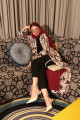 Abaya with a modern design with geometric patterns