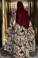 Abaya with a modern design with geometric patterns
