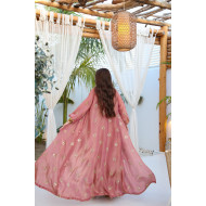 A luxurious rose bisht with golden sleeves