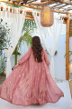 A luxurious rose bisht with golden sleeves