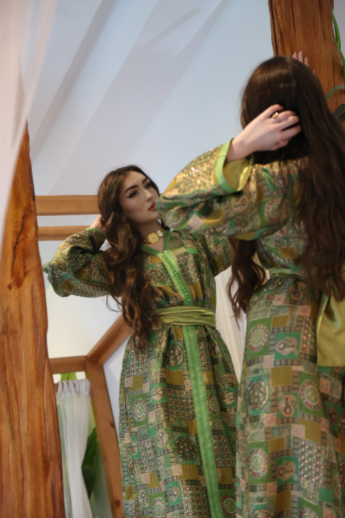 Pistachio green kaftan