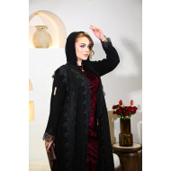 عباية فاخرة بالدانتيل الفرنسي