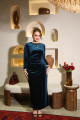 فستان مخمل فاخر – Teal Velvet