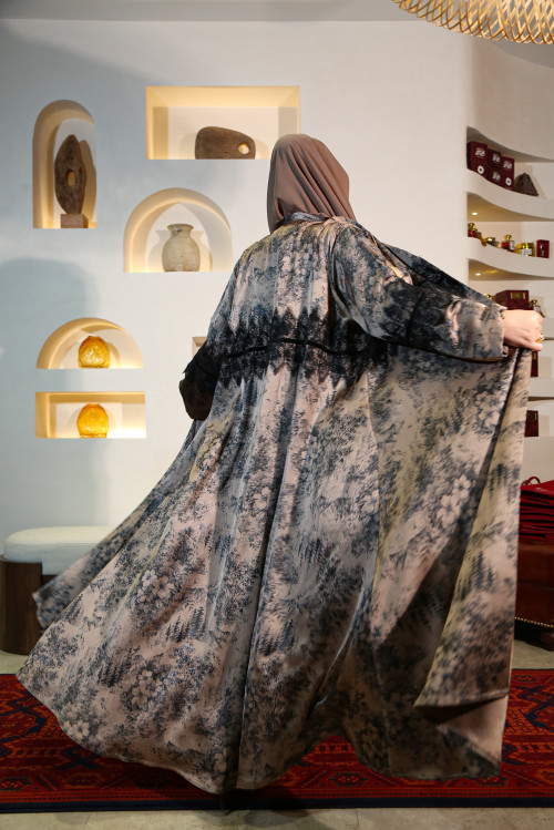 Abaya in a mauve earthy color - Shadow Lace