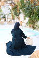 Elegant turquoise abaya with buttons