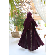 Maroon color abaya with Indian cotton