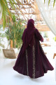 Maroon color abaya with Indian cotton