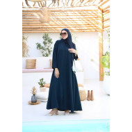 Elegant turquoise abaya with buttons