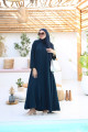 Elegant turquoise abaya with buttons