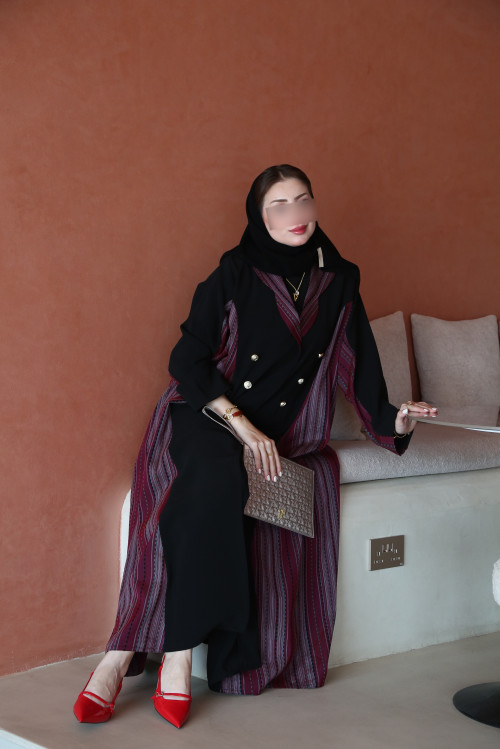 Luxurious black winter abaya