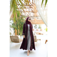 Maroon color abaya with Indian cotton