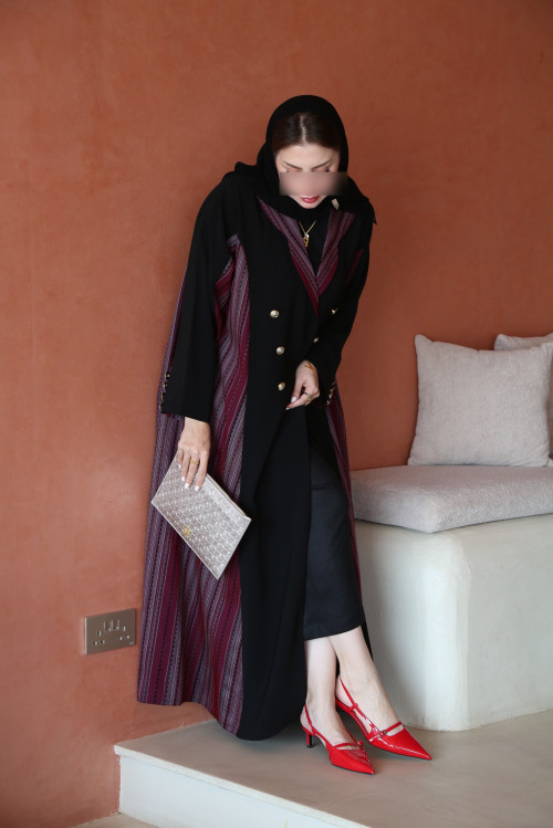 Luxurious black winter abaya