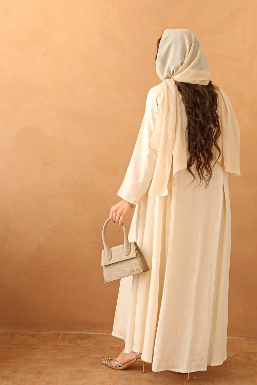 Pure Linen Cream Abaya