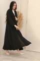 Abaya with front pleats in black