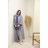 Crepe abaya with blue lace