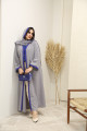 Crepe abaya with blue lace