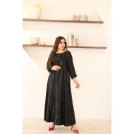 Shiny black dress for transparent and chiffon abayas