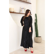 Shiny black dress for transparent and chiffon abayas