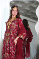 Long burgundy Balochi traditional dress