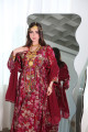 Long burgundy Balochi traditional dress