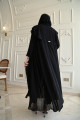 Double chiffon abaya with blazer and elegant side pleats