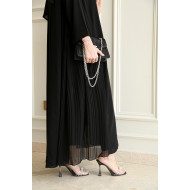 Double chiffon abaya with blazer and elegant side pleats