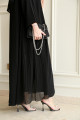 Double chiffon abaya with blazer and elegant side pleats